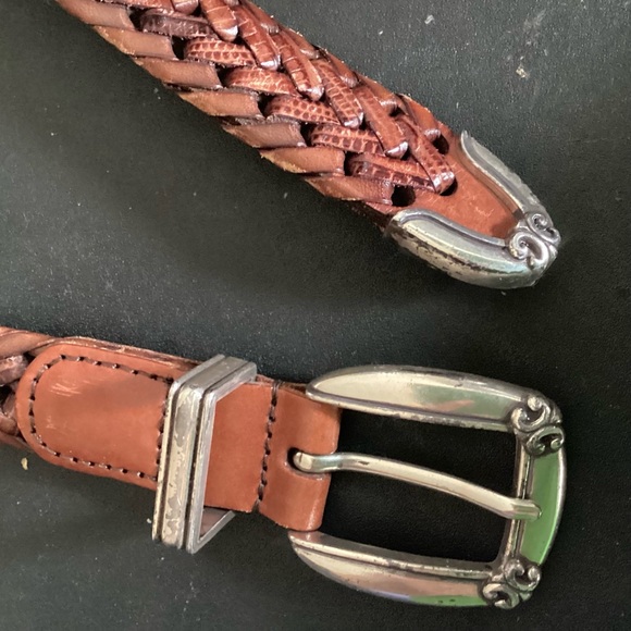 S M 34 Silver Buckle OSSI Braided Leather Western Belt - Picture 3 of 12